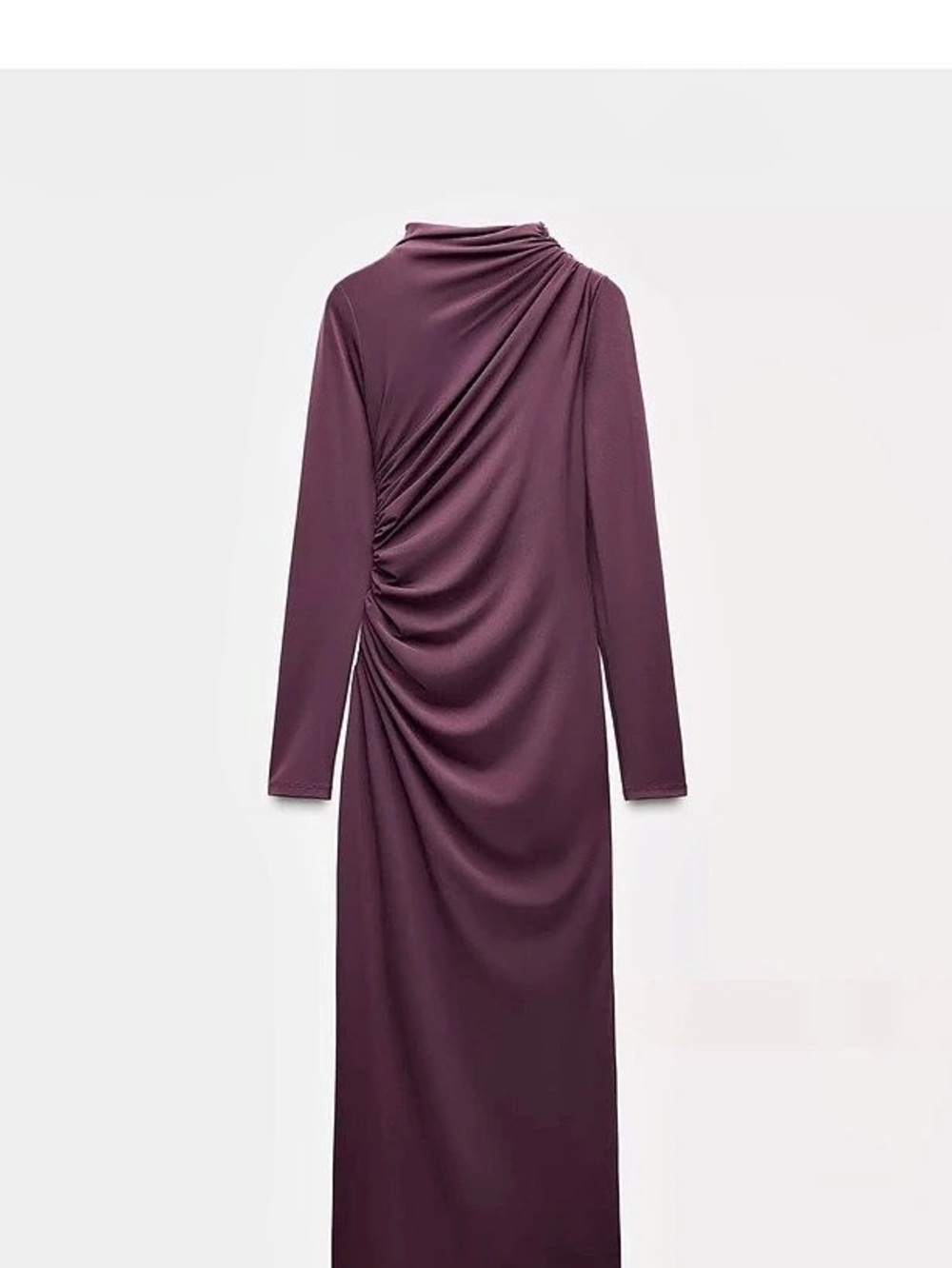 Zara Draped Midi Dress in Purple